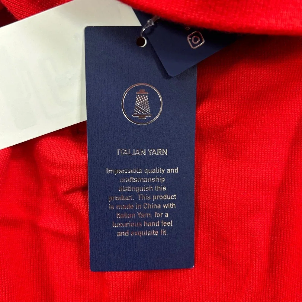 Polo Ralph Lauren Luxury Jersey Sweater Mens Large Red 1/4 Zip Pullover $228 NEW